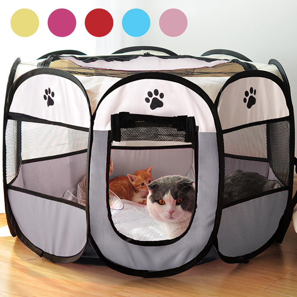 New Portable Folding Pet Tent Dog House Octagonal Cage For Cat Tent Playpen Puppy Kennel Easy Operation Fence Outdoor Big cage