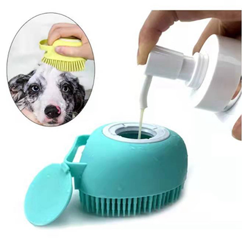 Dog Bath Brush Soft Safety Silicone Comb With Box Fit Cat Bathroom Massage Shower Grooming Tool Pet Accessories